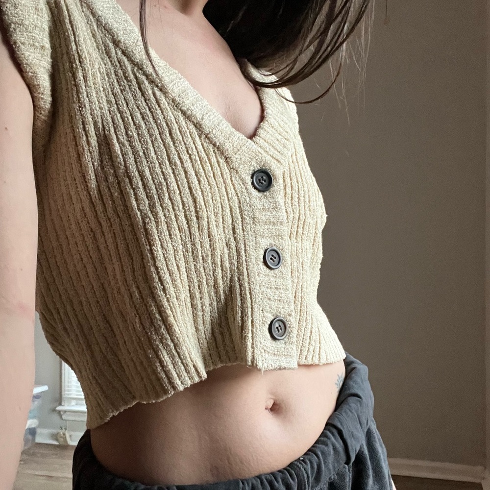 Boutique Chenille Button-Up Vest